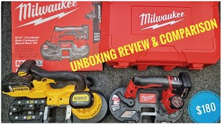 MILWAUKEE Cordless Sub Compact Bandsaw Compared Dewalt Band Saw DCS371B Review amp Unboxing [upl. by Skelton]