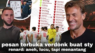 Yakin Mereka Tim ASEAN Reaksi Herve Renard Liat List Pemain Indo Pesan Verdonk Khusus Untuk STY [upl. by Lipinski]