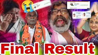 FINAL RESULT  Dusura Sarkar Hemanta Soren  Jharkhand Assembly result  santali video 2024 [upl. by Refotsirc]