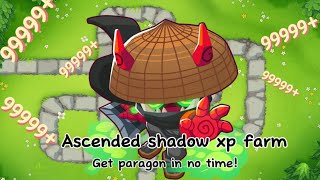 Ninja monkey xp farm  ascended shadow xp farm Btd6 [upl. by Enibas911]