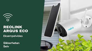 Reolink Argus ECO batteridrevet wifi overvåkningskamera  Eksempelvideo [upl. by Tilden]