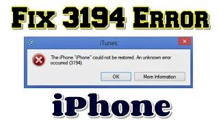 How to Fix 3194 Error iPhone [upl. by Allanson]