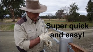 How We Do It Tying Off Wire to a Strainer Post Termination Knot EP3 [upl. by Husein]