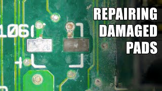 Repairing damaged or lifted pads on a circuit board [upl. by Hajed]