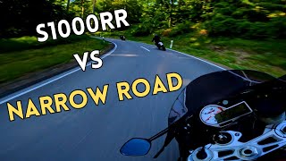 BMW S1000RR VS NARROW ROAD [upl. by Eisle]