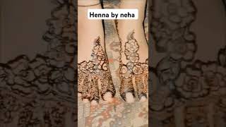 henna by neha  video  viral  famous  bridal  mehandi  somple foot Mehandi  art flower [upl. by Suu]