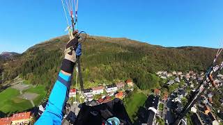 Bergen Ulriken Montana 2092024 Approach Landing 1648 Enzo 3 Paragliding Soaring Norge Norway [upl. by Norraj]