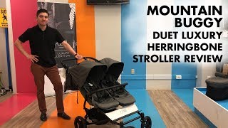 Mountain Buggy Duet Luxury Herringbone 2019 Stroller  Full Review [upl. by Akinehs]