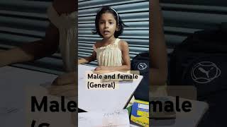 Male and female Gender 1 मिनट test chhoti bachchhi education Excilent [upl. by Eno]