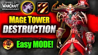 Destruction Warlock Mage Tower Guide  Easy Mode  WoW Dragonflight 1026 BOOST [upl. by Stoughton410]