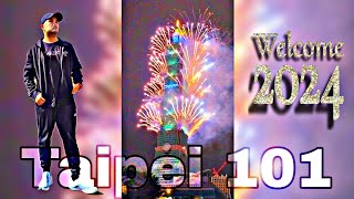 Taipei 101 fireworks display 2024 [upl. by Nekcerb]