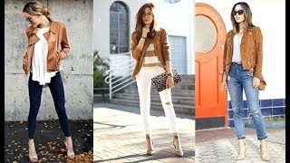 Combinar tu Chaqueta de Cuero Cafe  MODA 20182019 [upl. by Dionysus]