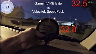 Garmin VIRB Elite vs Velocitek SpeedPuck GPS Speed Comparison [upl. by Yllim]