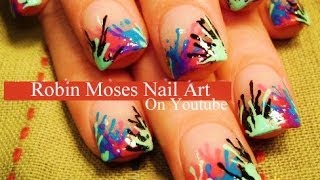 Easy Paint Splatter Nails [upl. by Errot]