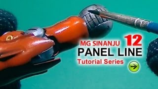 Gundam Panel Line amp Panel Wash how to tutorial  MG Sinanju 12 Gunpla Airbrush Painting Tutorial [upl. by Margit]