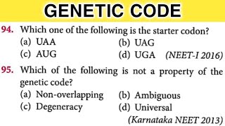 Genetic Code  Genetic Code Class 12  genetics quiz [upl. by Hurff]