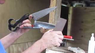 Sharpening HandBlade Shears With a Sharpening Peg Traditional [upl. by Nohsyar]