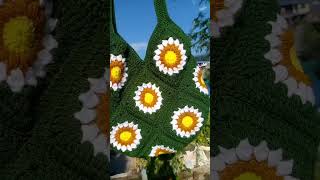 Crochet bag crochet granny square sunflower bags available now crochet [upl. by Nathanael]