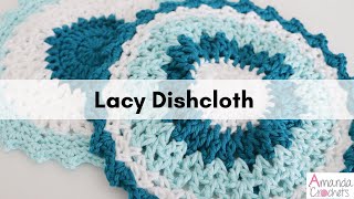 Lacy Dishcloth  Easy Dishcloth Pattern  Beginner Crochet [upl. by Nelson]