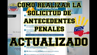 COMO SOLICITAR ANTECEDENTES PENALES ACTUALIZADO [upl. by Sukramal26]