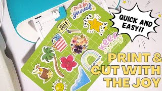 PRINT AND CUT WITH CRICUT JOY  FASTEST amp EASIEST WAY TO MAKE CUSTOMIZED DIE CUT STICKERS [upl. by Asiole]