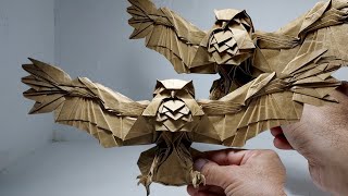 BLAKISTON FISH OWL ORIGAMI TIMELAPSEDIORAMA Designed by Katsuta Kyohei 🔥🔥 [upl. by Calandra]