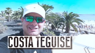 Costa Teguise Beach Walk amp Seeing all the Restaurants [upl. by Cicily]