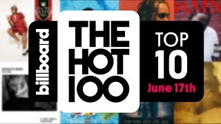 Early Release Billboard Hot 100 Top 10 June 17th 2017 Countdown  Official [upl. by Ashbaugh]