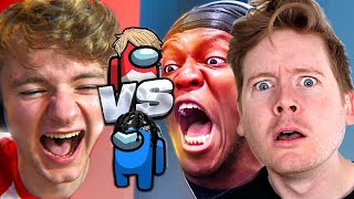 KSI vs TOMMYINNIT FIGHT ON AMONG US REACTION [upl. by Angel]