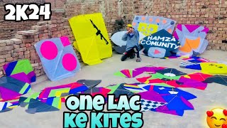 One Lac Ke Kites Unboxing Kar Le 🔥  Kite Stash For Basant 2024✌️  Hamza Comunity [upl. by Rehtul116]