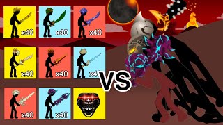 20 of every swordwraths skin vs giant giant leader final boss  stick war legacy [upl. by Syd]