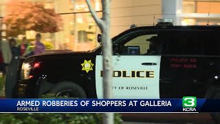 Roseville police investigate two armed robberies at Westfield Galleria Mall [upl. by Wollis283]