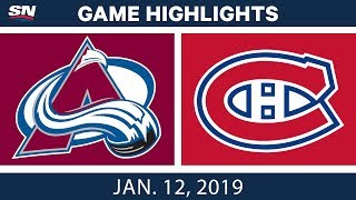 NHL Highlights  Avalanche vs Canadiens  Jan 12 2019 [upl. by Yerfoeg]