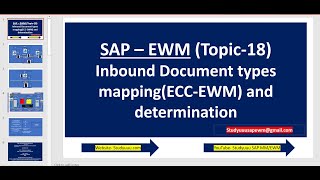 SAP EWM Inbound Document types mappingECCEWM and determination [upl. by Evannia]