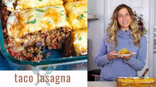 How to Make TACO LASAGNA Recipe Video [upl. by Brackely]