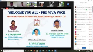 Purushothaman PhD Viva Voce Examination TNPESU [upl. by Enos]