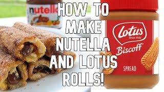 RECIPE Nutella and Lotus Rolls shorts [upl. by Nwadrebma]