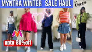 HUGE MYNTRA WINTER SALE HAUL Starting from 314₹ 🥰Upto 80offNIDHI YADAV winterwear myntrahaul [upl. by Jim]