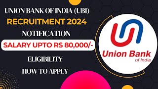 UBI Recruitment 2024 Notification Out for 1500 LBO Posts Apply Online Now  Banking Job [upl. by Wallache]