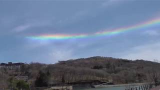 珍しい環水平アーク（逆さ虹）が白樺湖上空に出現（地震の予兆か？）20190428 [upl. by Portingale868]