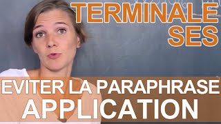 Eviter la paraphrase  Application  SES  Terminale  Les Bons Profs [upl. by Laverne]