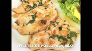 Receta de Filetes de Pollo al ajillo  Divina Cocina [upl. by Elime]