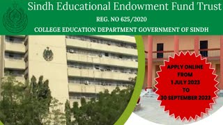 SEEF Scholarship 2024  Sindh Educational Endowment Fund Scholarship 2024 Scholarship Opportunities [upl. by Ekard166]