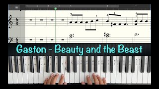 Gaston  Beauty and the Beast   Sheet Music  Piano [upl. by Adnolay]