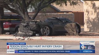 Person seriously injured after fiery crash in Northeast El Paso [upl. by Wiltshire]