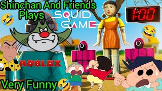 Shinchan And His Friends Plays Squid Game🔥Gone Very Funny🤣 Roblox GREEN GAMING [upl. by Diann306]