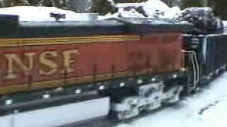 Garden Trains  Running Trains in the Snow quotReal Snowquot [upl. by Dnivra597]