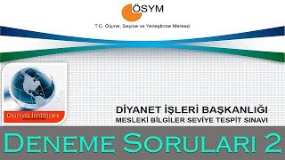 DİYANET İŞLERİ BAŞKANLIĞI  MBSTS  DENEME SORULARI 2 [upl. by Carlick]