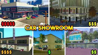 EVERY CAR SHOWROOM FROM ALL GTA GAMES GTA 5 GTA 4 GTA SAN GTA VC GTA 3 [upl. by Ryter830]