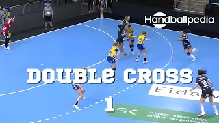 Handball Tactics How to attack 60 deffense with double cross [upl. by Ecile]